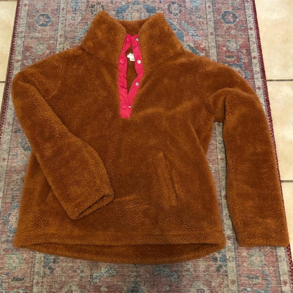 Teddy sherpa button-front sweatshirt